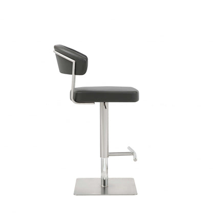 Black Upholstered Back And Seat Bar Stool