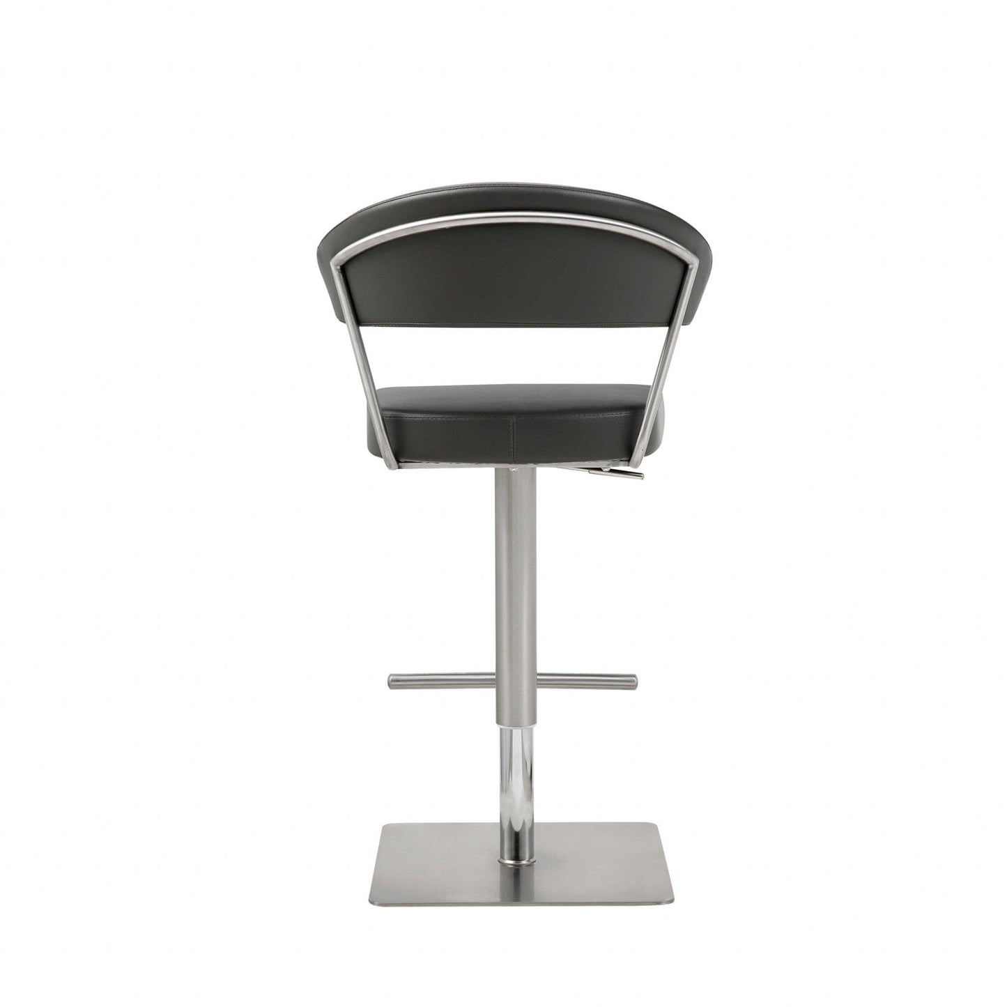 Black Upholstered Back And Seat Bar Stool