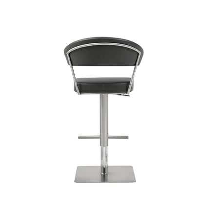 Black Upholstered Back And Seat Bar Stool