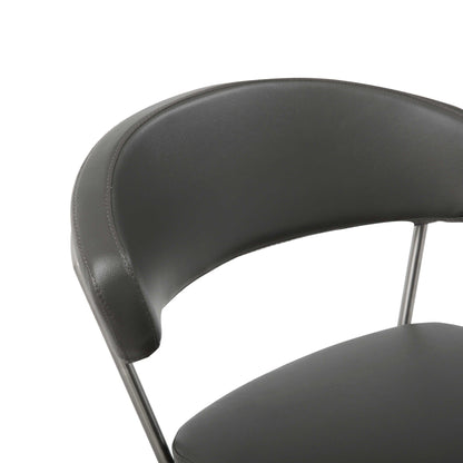 Black Upholstered Back And Seat Bar Stool