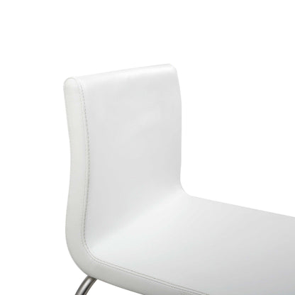 Set Of 2 White Faux Leather Low Back Counter Stools
