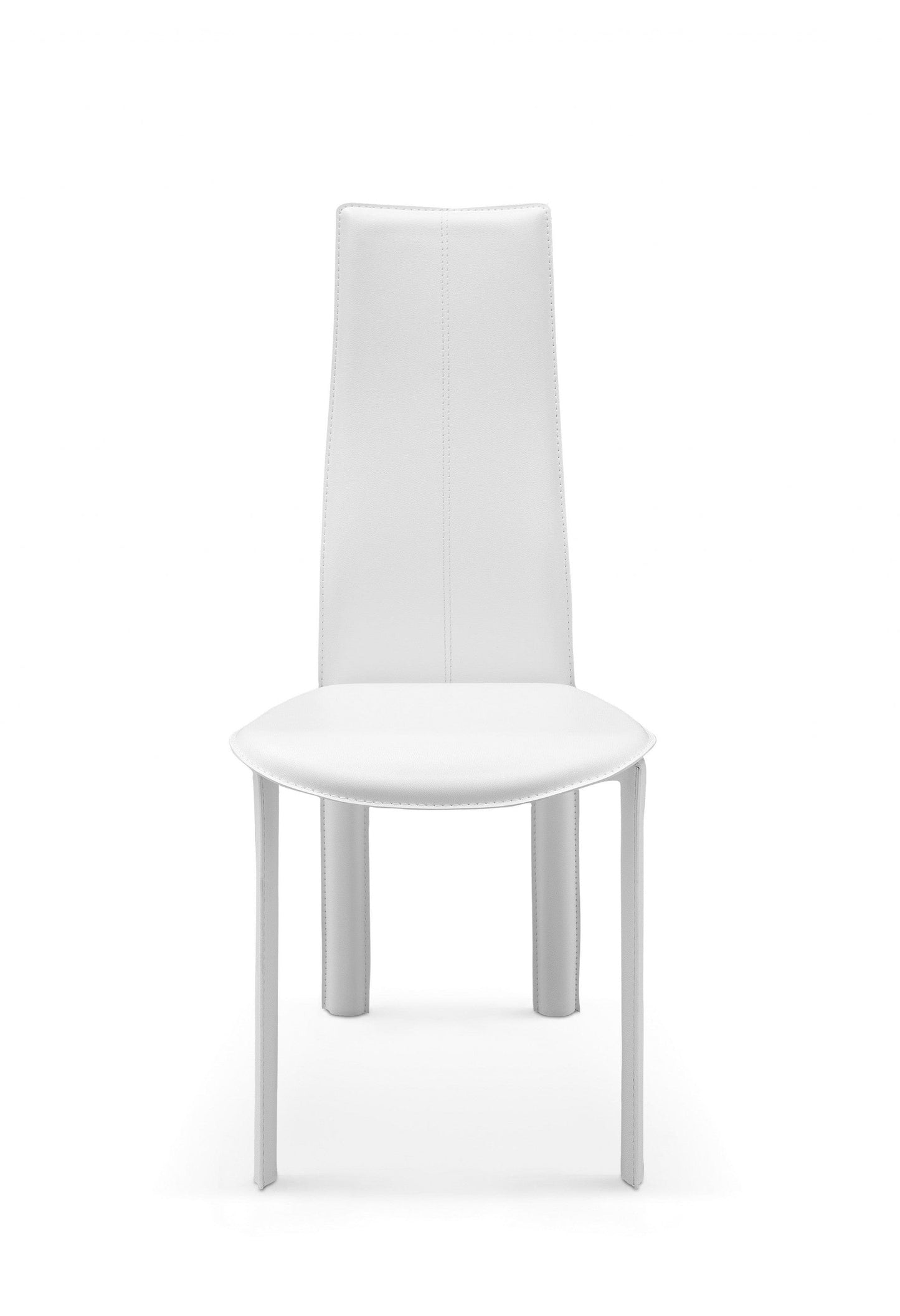 Set Of 4 Modern Dining White Faux Leather Dining Chairs
