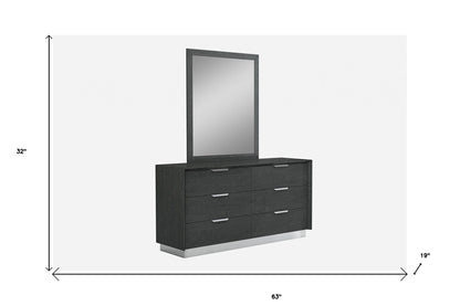 63" X 19" X 32" Grey Double Dresser Extension