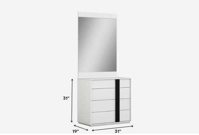 31 X 19 X 31 White Double Dresser Extension