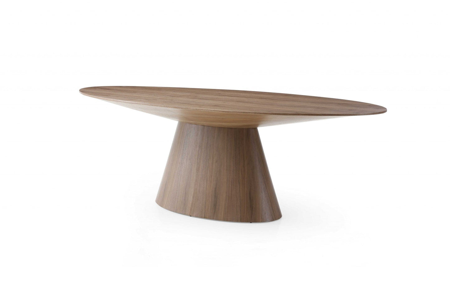 95 X 43 X 30 Walnut Veneer Oval Dining Table