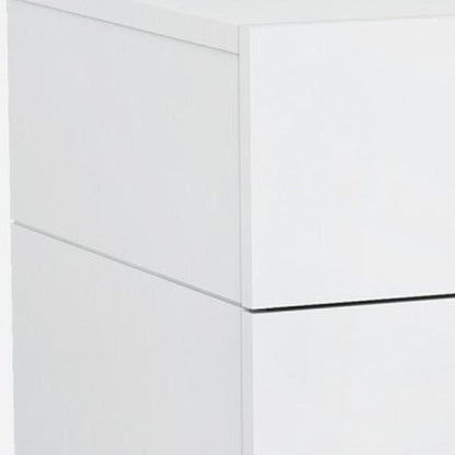 25 X 18 X 21 Gloss White Stainless Steel Nightstand