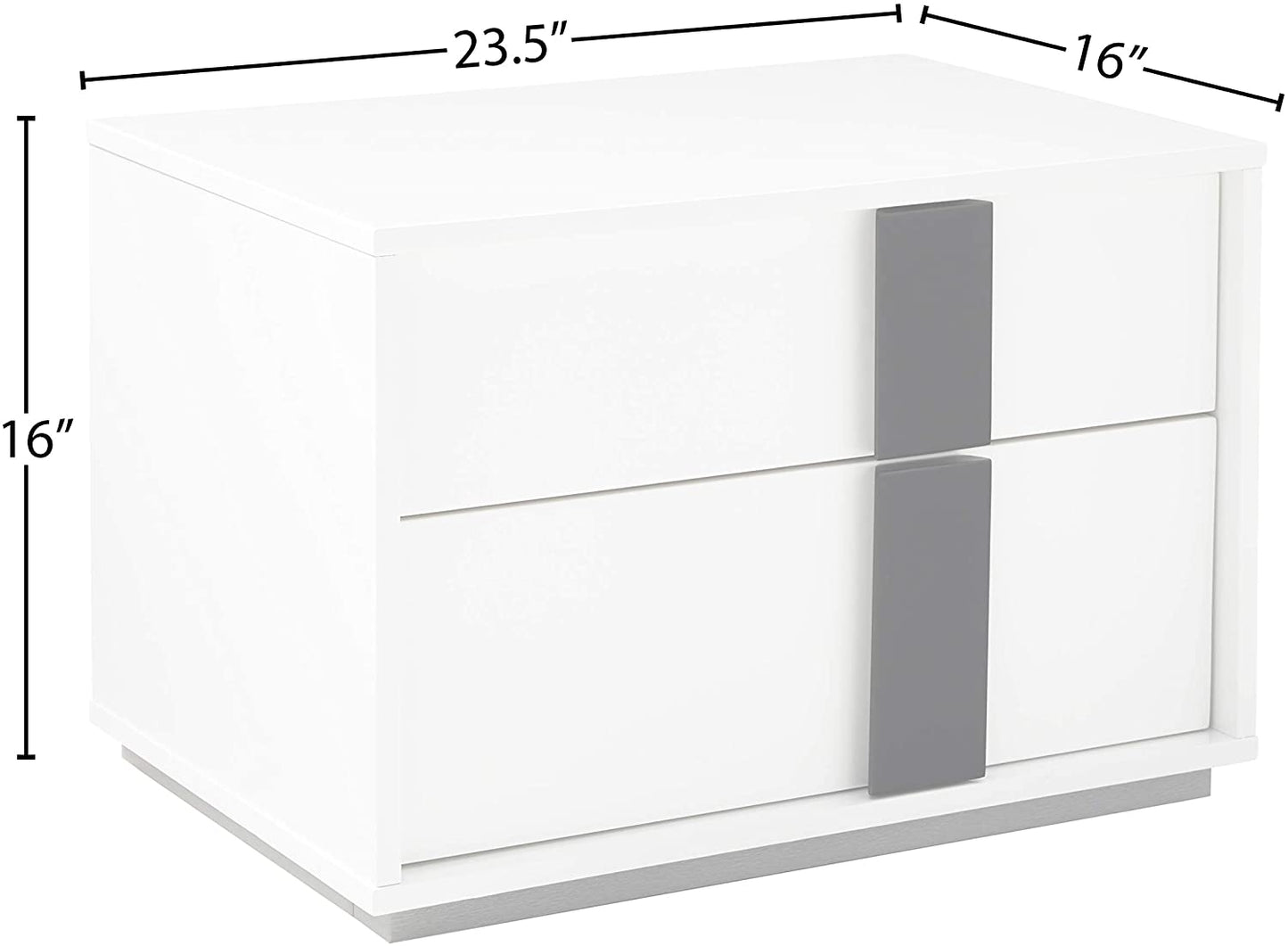 24" Rectangular Two Drawers With Steel Top