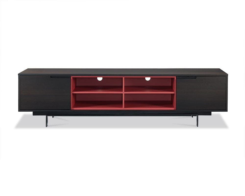 87 X 19 X 22 Smoke Oak Veneer Tv Unit