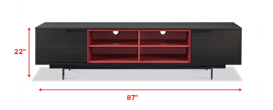 87 X 19 X 22 Smoke Oak Veneer Tv Unit
