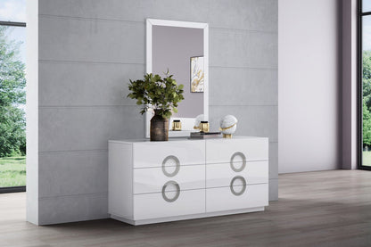 34 X 3 X 50 White Glass Mirror