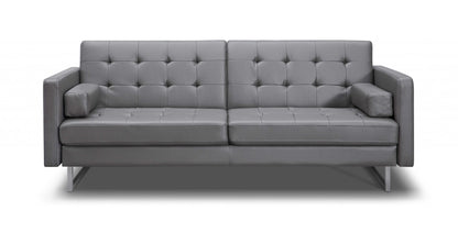 80 X 45 X 13 Gray Sofa Bed With Stainless Steel Legs