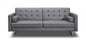 80 X 45 X 13 Gray Sofa Bed With Stainless Steel Legs