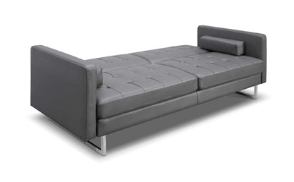 80 X 45 X 13 Gray Sofa Bed With Stainless Steel Legs