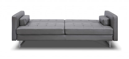 80 X 45 X 13 Gray Sofa Bed With Stainless Steel Legs