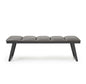 57" Dark Gray Faux Leather Bench