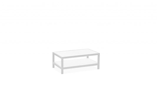 35 X 22 X 14.5 White Aluminum Coffee Table