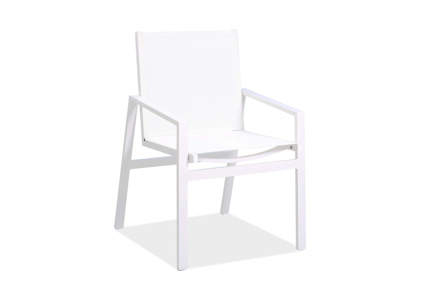 Set Of 2 White Aluminum Dining Armed Chairs