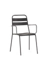 Set Of 4 Gray Stackable Aluminum Arm Chairs