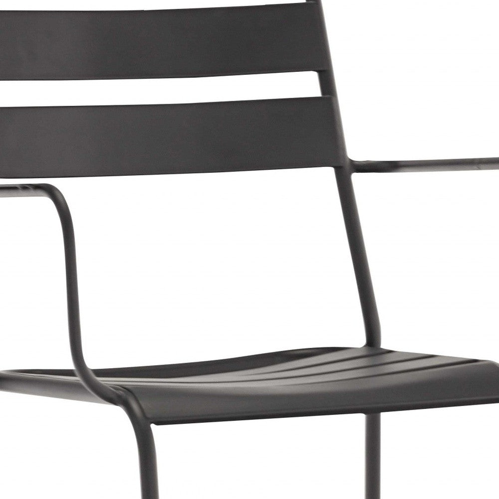 Set Of 4 Gray Stackable Aluminum Arm Chairs