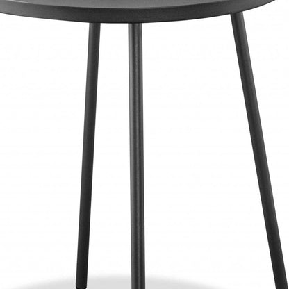 Gray Round Steel End Or Side Table