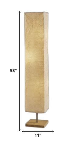 Wildside Paper Shade Floor Lamp With Natural Wood Base