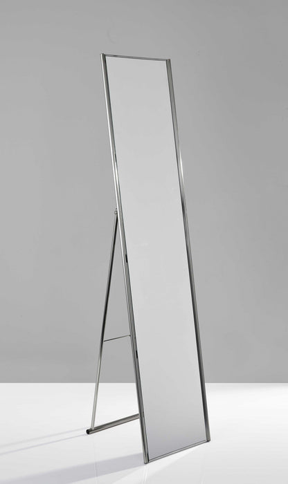 13.5" X 14.5" X 59" Brushed Steel  Floor Mirror