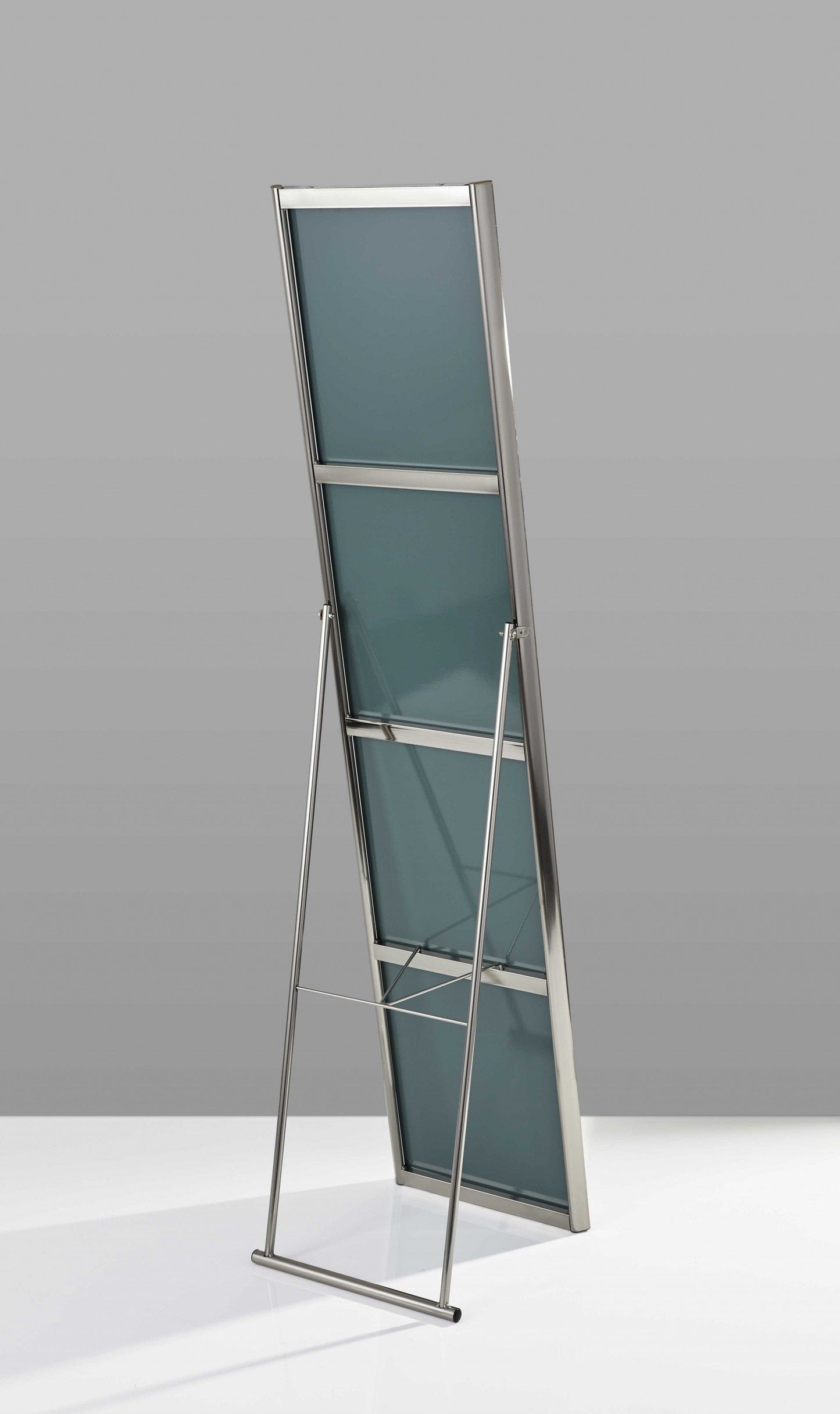 13.5" X 14.5" X 59" Brushed Steel  Floor Mirror