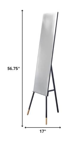 17" X 17" X 56.75" Black  Floor Mirror