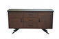Brown And Black Wood Metal Buffet