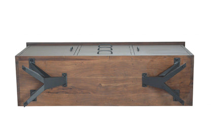 Brown And Black Wood Metal Buffet