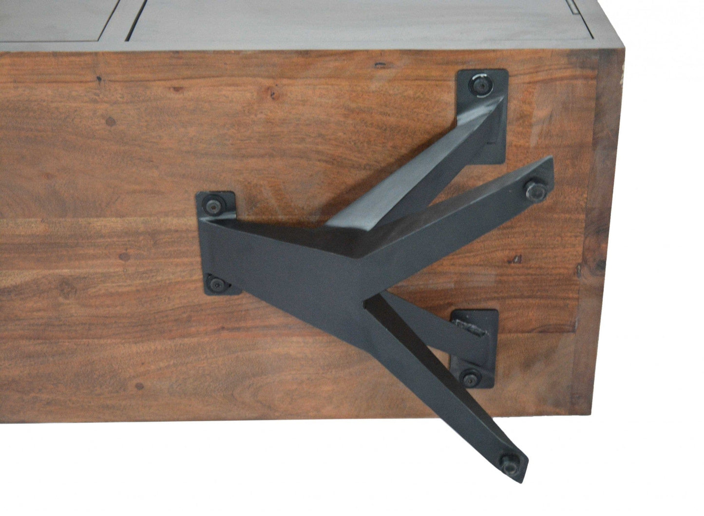 Brown And Black Wood Metal Buffet