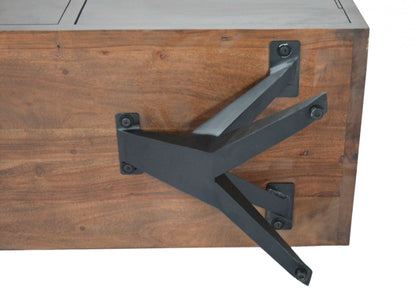 Brown And Black Wood Metal Buffet