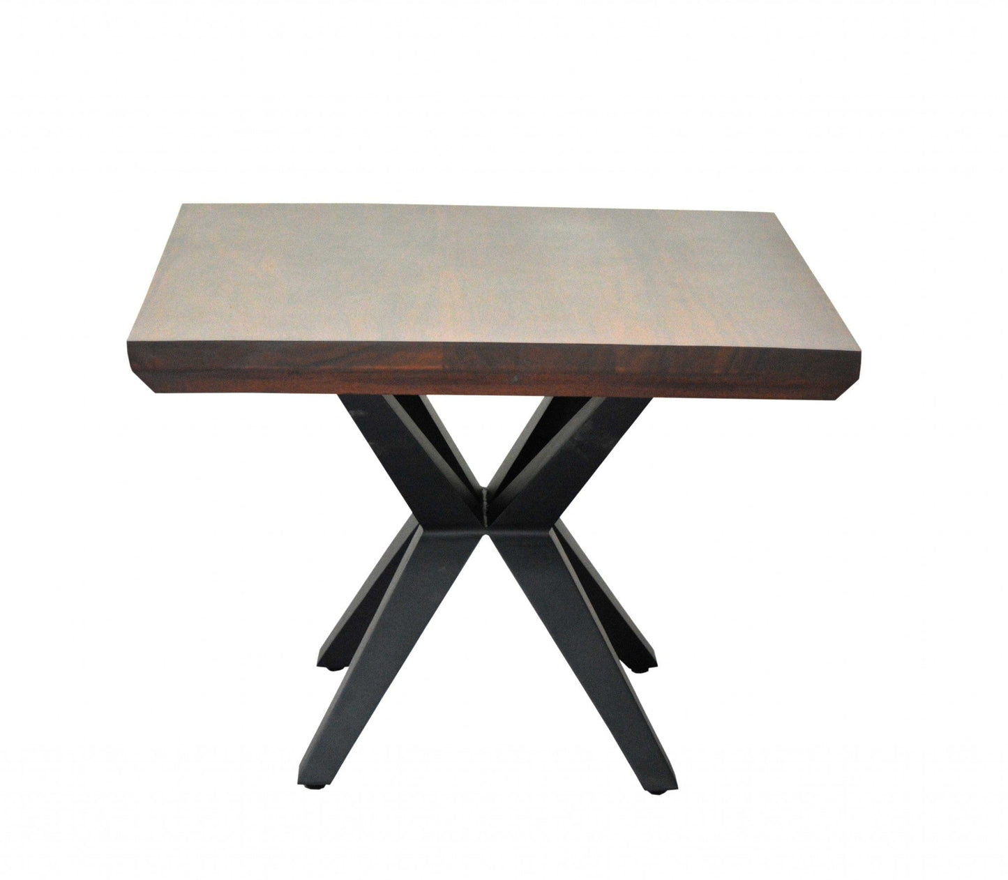 Contemporary Dark Acacia Black Inverted Frame End Or Side Table