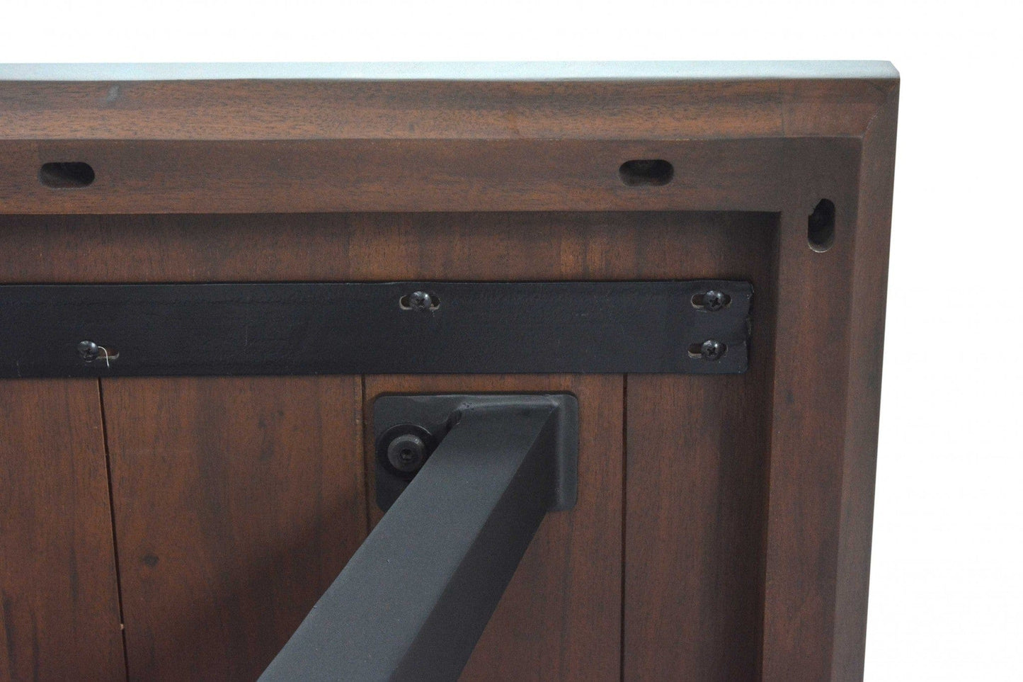 Contemporary Dark Acacia Black Inverted Frame End Or Side Table