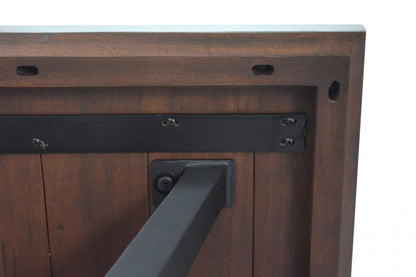 Contemporary Dark Acacia Black Inverted Frame End Or Side Table