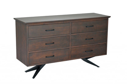Brown And Black Wood Metal Bedroom Dresser