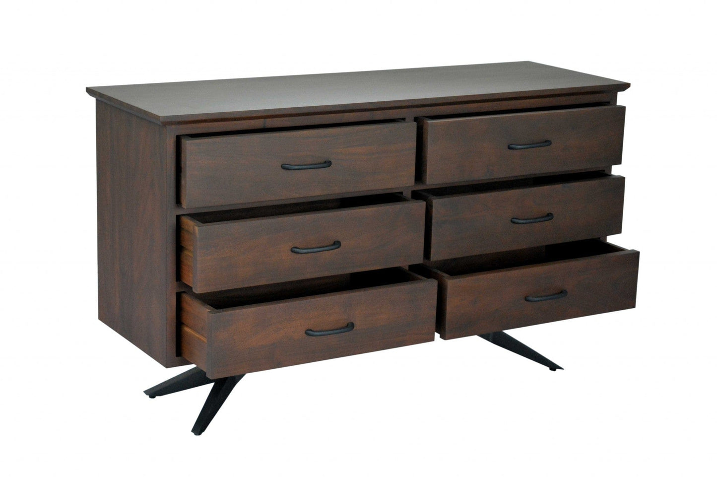 Brown And Black Wood Metal Bedroom Dresser
