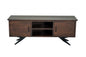 Brown Black Wood Metal Media Unit