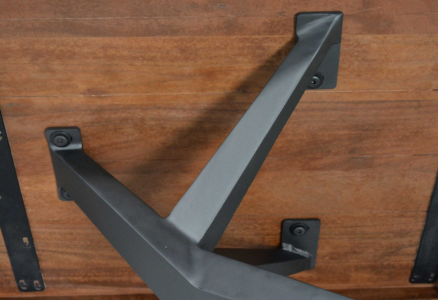 24" Solid Wood And Iron Rectangular Coffee Table