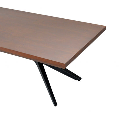 24" Solid Wood And Iron Rectangular Coffee Table