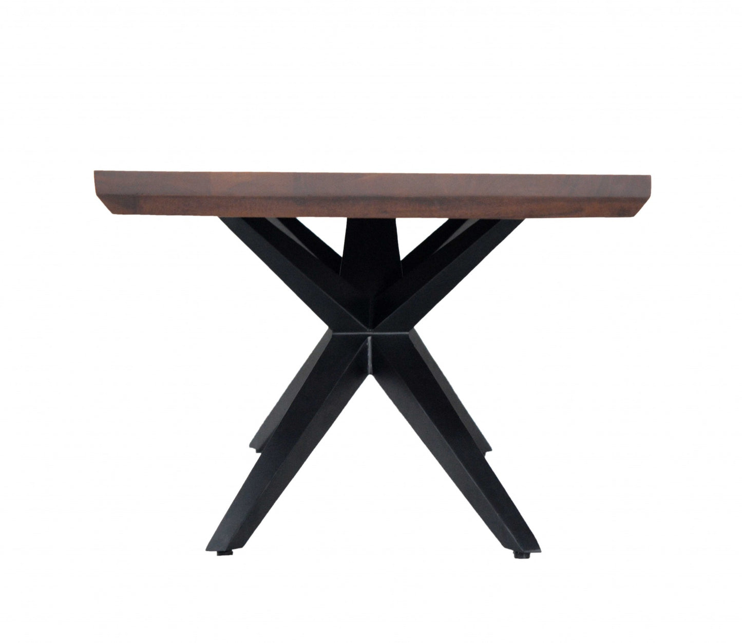 24" Solid Wood And Iron Rectangular Coffee Table