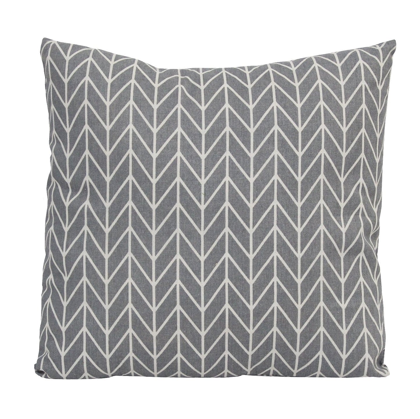 18" X 18" Grey Geo Check Polyester Throw Pillow