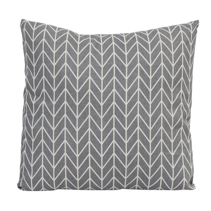 18" X 18" Grey Geo Check Polyester Throw Pillow