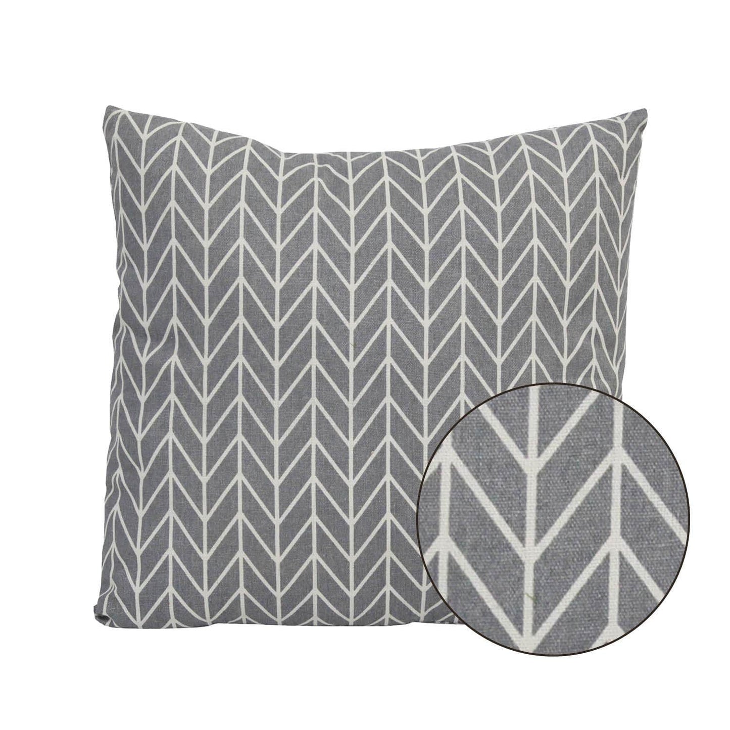 18" X 18" Grey Geo Check Polyester Throw Pillow