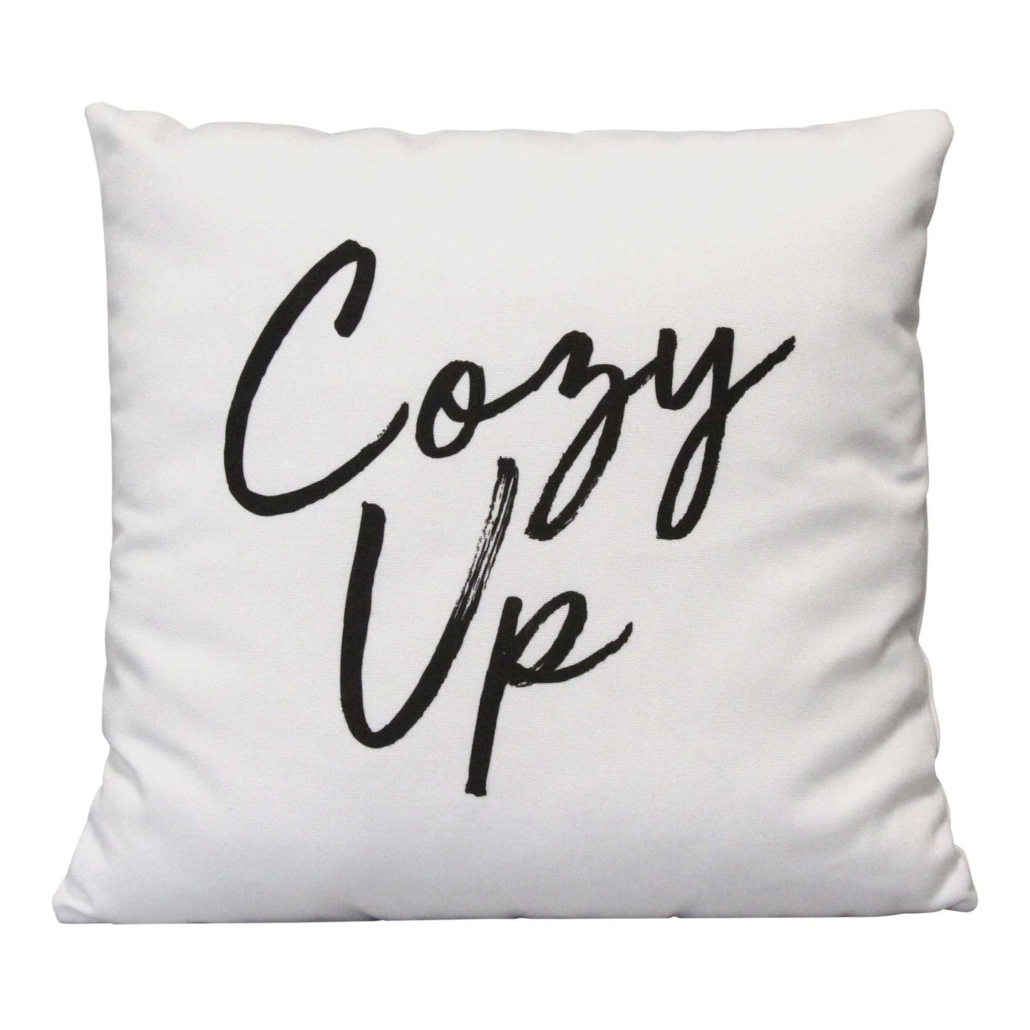 Black On White Cozy Up Sentiment Pillow