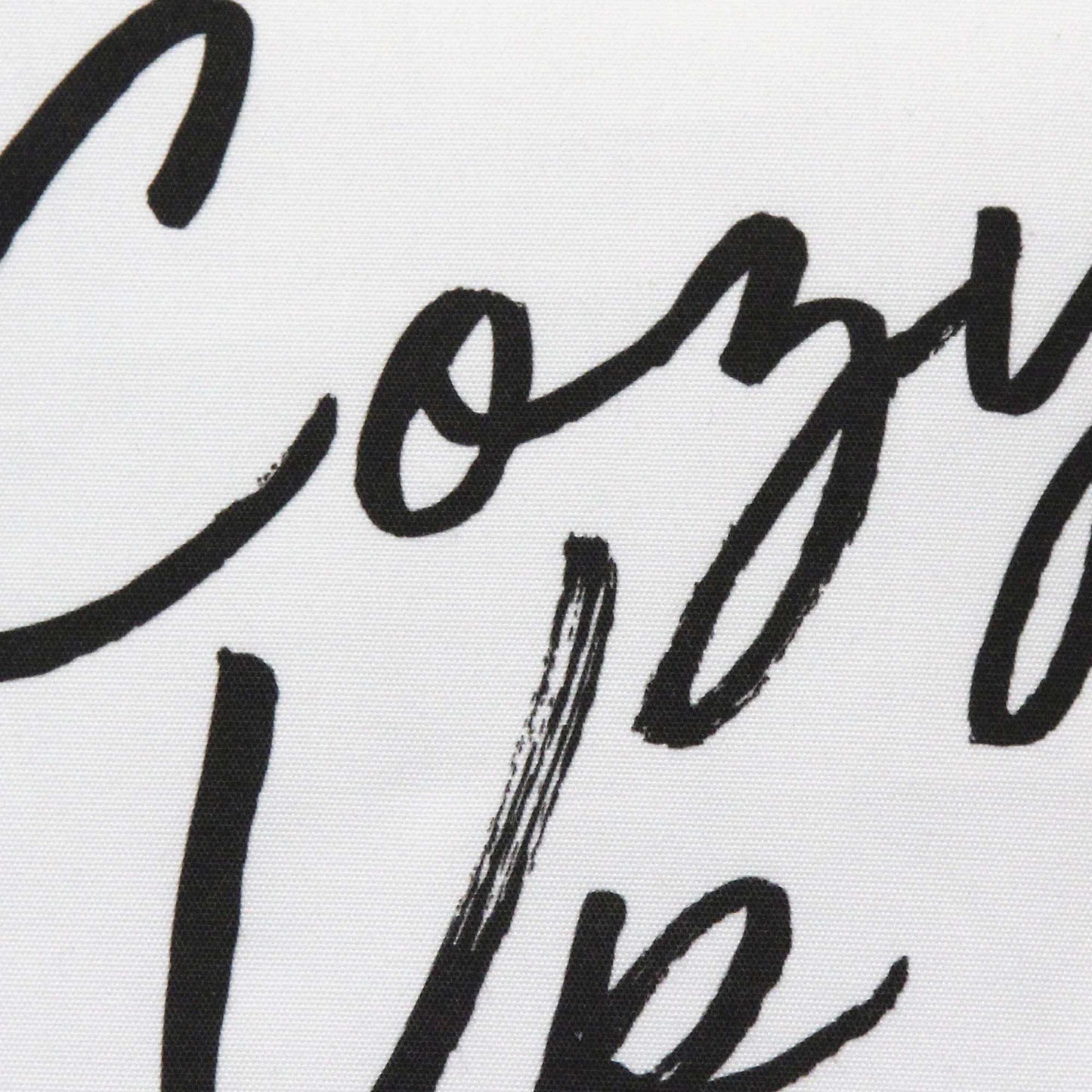 Black On White Cozy Up Sentiment Pillow