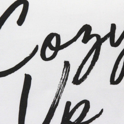 Black On White Cozy Up Sentiment Pillow