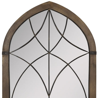 Cathedral Wood Framed Vintage Mirror