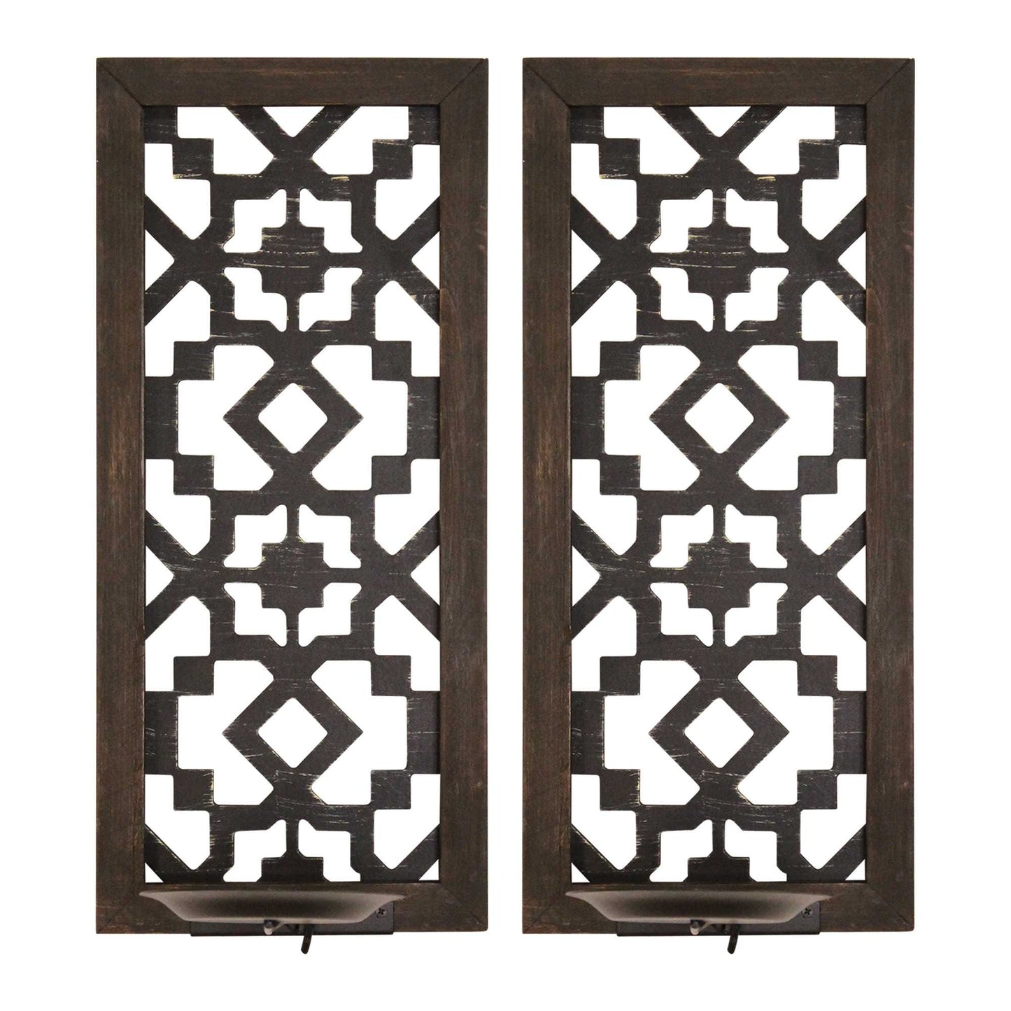S 2 Black Laser Cut Sconces