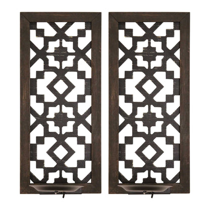 S 2 Black Laser Cut Sconces